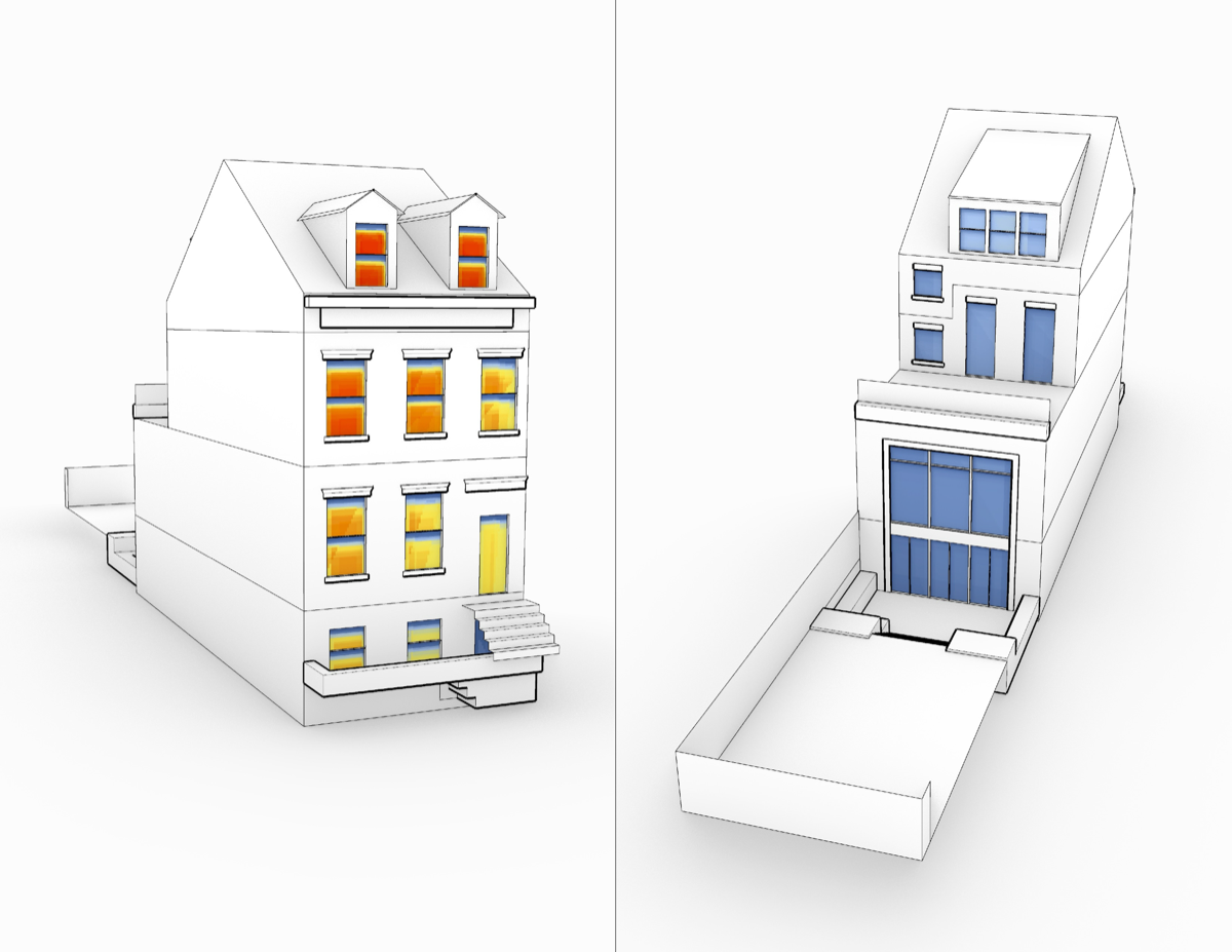 Summer solar radiation study on the modeled windows.